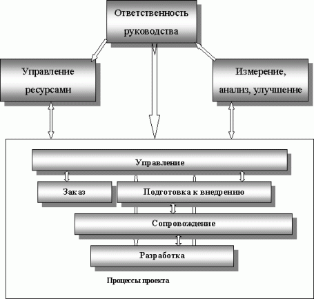 Совокупность взаимосвязанных элементов и процессов проекта представленных с различной степенью